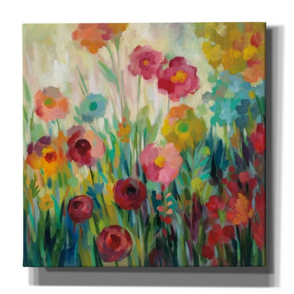 Epic Graffiti 'Garden Brightness' by Silvia Vassileva, Canvas Wall Art, 12"x12"