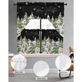 thumbnail image 2 of Christmas Swag Kitchen Curtains Sets for Windows 24 Inch Length, Winter Xmas Trees Snowflakes Country Cabin Black Short Window Curtain Panels Swags Valances and Tiers 3 Piece Set for Cafe/Dining Room, 2 of 5