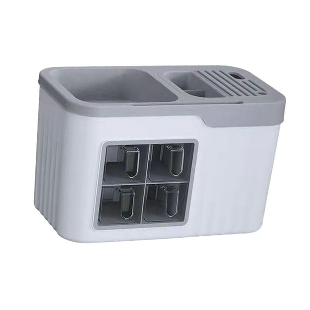 yuksok Boîte de Rangement de Cuisine Étui Support Panier Plateau de Service pour Conserves Armoire Gris Blanc 4 Compartiments