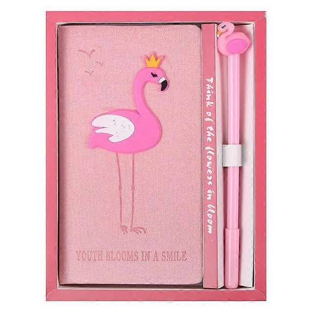 El juego de papelería 2 en 1 Flamingo incluye una caja de regalo, un cuaderno de bolsillo y un bloc de notas de tapa dura.
