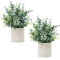 thumbnail image 1 of Plantas artificiales de terciopelo en maceta de eucalipto para decoración del hogar, 2 unidades, 1 of 8