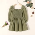 thumbnail image 3 of Vestido Happy Town para niña pequeña, manga larga, algodón, verde, 18-24 m, 3 of 7