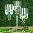 thumbnail image 2 of Efavormart Set of 3 Clear Long Stem Glass Cylinder Flower Vase Tabletop Candle Holders, 2 of 6