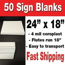 50 Pack of 18x24 Blank Corrugated Plastic Signs