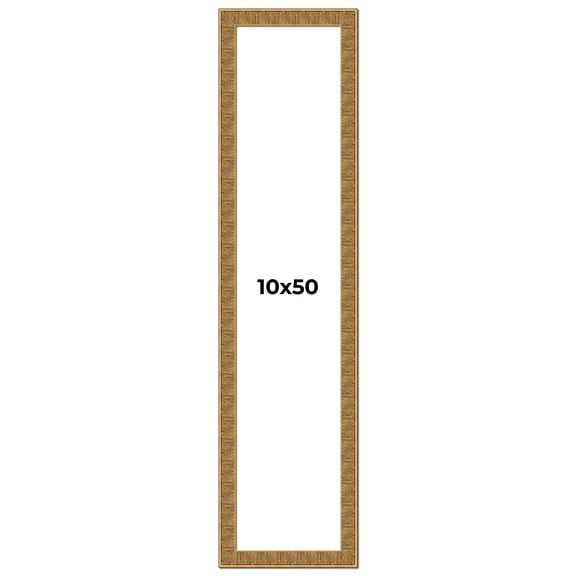 10x50 Frame Black and Gold Distressed Solid Wood Sonoma Picture Frame | 1.625 Inch Moulding Width |
