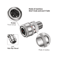 thumbnail image 5 of 8X 3/8 Inch Stainless Steel Male Female Quick Connector-Silver, 5 of 5