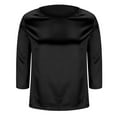 thumbnail image 6 of Garbnen Black Silk Blouses for Women Fashion Crew Neck Dressy Womens 3/4 Sleeve Top Work Spring Summer Blouses for Women, 6 of 6