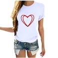 thumbnail image 2 of TIMIFIS Valentines Day T-Shirts à Manches Courtes pour Femmes Mode Décontractée Col Rond T-Shirt Imprimé Cœur d'Amour T-Shirt d'Été Ample Col Rond T-Shirts, 2 of 4