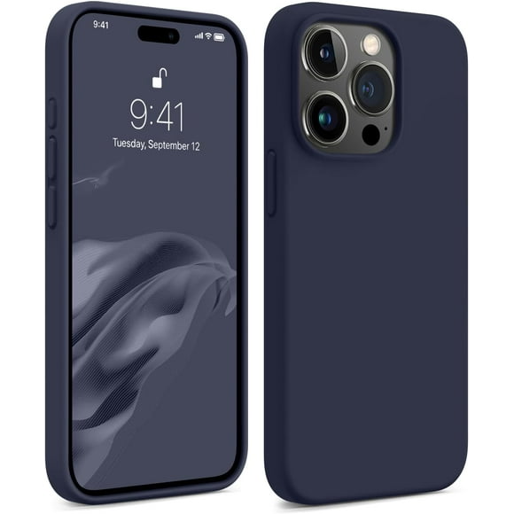 Conçu pour iPhone 15 Pro Étui en Silicone, Protection Antichoc Anti-Chute Anti-Poussière Anti-Rayures Étui de Téléphone pour iPhone 15 Pro, Marine