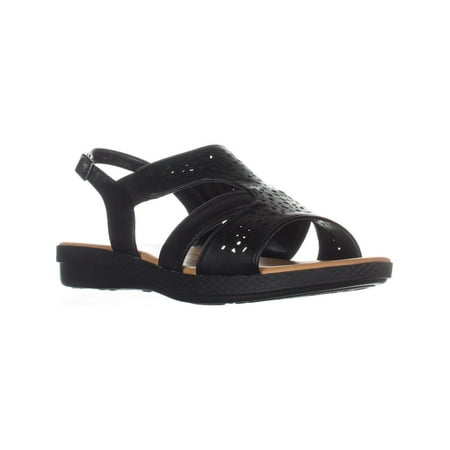 black flat slingback sandals