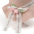 thumbnail image 6 of UTSJKR Womens Wavy Oversized Brim Straw Hat with Floral Tulip Lace Ribbon for Summer Seaside Vacation Outdoor Shoot Neighborhood Potluck Soft Elegant Accessory Pink, 6 of 6