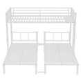 thumbnail image 5 of Heavy Duty Triple Bunk Bed, Twin Over Twin Bunk Beds for 3, with Guardrails and Ladder & Slat Support, Metal Bunk Bed Convertible into 3 Separate Bed, No Box Spring Need,White, 5 of 6