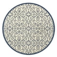thumbnail image 2 of JONATHAN Y SANTA MONICA 5' Round Area Rug, Madrid Vintage Filigree Textured Weave - Navy/Beige, SMB107G-5R, 2 of 7