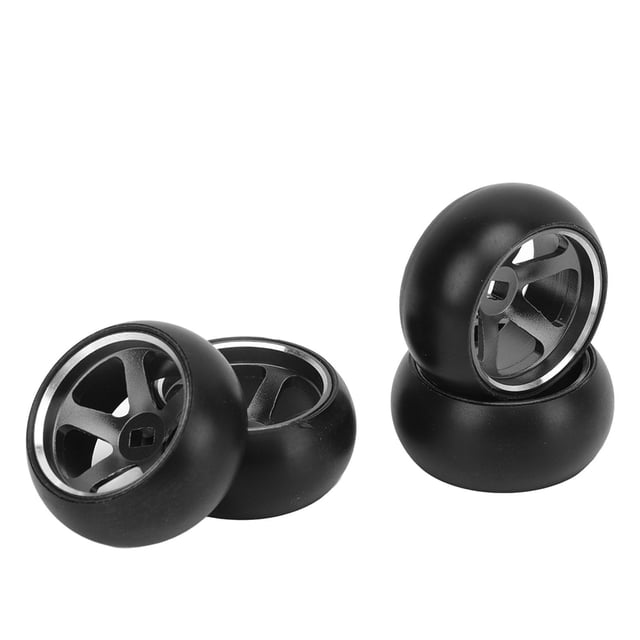 RC Drift Car Tires, Smooth Stable Driving RC Tires and Wheels 4PCS for 1/28 RC Car for Racing Blue,Red,Black,Titanium