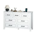 thumbnail image 3 of ModFusion 7-Drawer Wood Dresser with Large Storage, TV Stand with Power Outlet & Bar Handles, White, 3 of 10