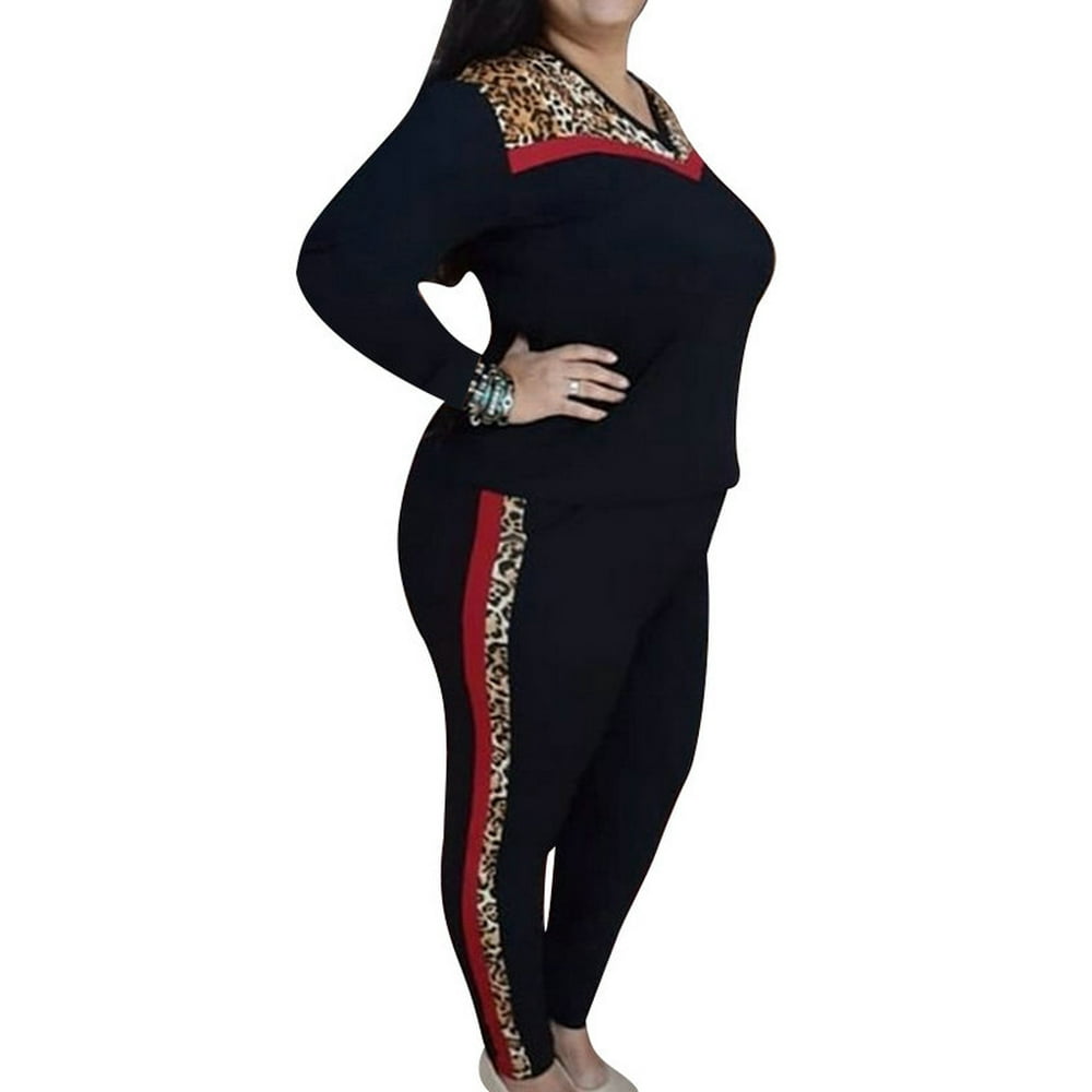 leopard print tracksuit plus size