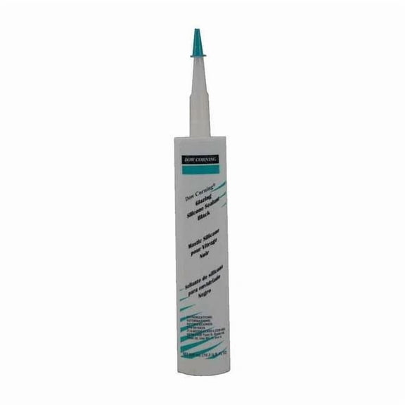 Silicone Glazing Sealant, 10 oz, Cartridge, Black, Silicone Base, Glazing
