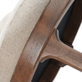thumbnail image 6 of Christopher Knight Home 33"H Wooden Beige Upholstered Counter Stools with Round Seat, Walnut Finish, Set of 4, 6 of 9