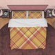 thumbnail image 1 of Amarillo Naranja Geométrico A cuadros Funda Nórdica, Plaid Diagonal Juego de Cama, 1 of 6