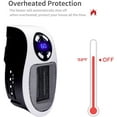 thumbnail image 4 of Chauffage d'Appoint Programmable avec Affichage Led, Prise Murale, Chauffage Électrique avec Thermostat Réglable et Minuterie pour Usage Domestique et Bureau, 350 Watts, Certifié ETL, 4 of 6