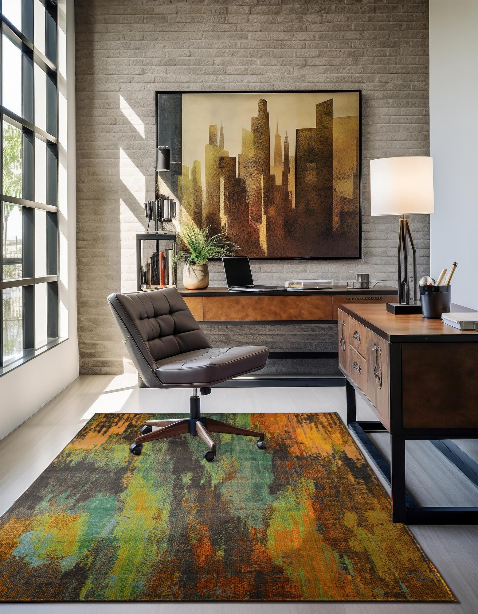 Unique Loom Jardin Collection Area Rug - Lilly (10' x 13' 1" Rectangle Multi/Beige)