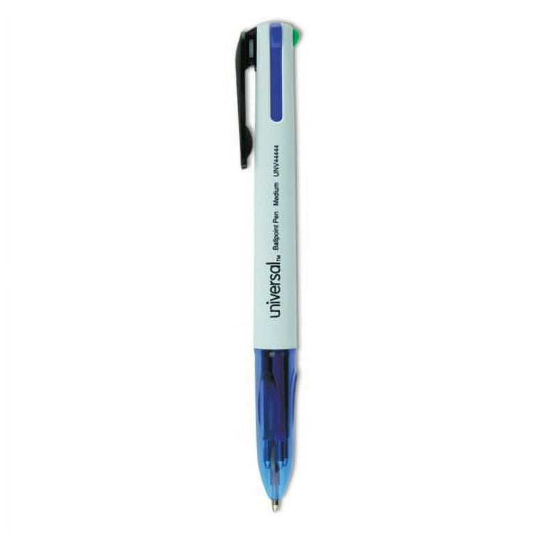 4-Color Multi-Color Ballpoint Pen, Retractable, Medium 1 mm, Black/Blue/Green/Red Ink, White/Translucent Blue Barrel, 3/Pack 4-Color Multi-Color Ballpoint Pen, Retractable, Medium 1 mm, Black/Blue/Green/Red Ink, White/Translucent Blue Barrel, 3/Pack