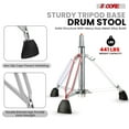 thumbnail image 5 of 5 Core Drum Throne w Backrest 4" Padded Stool Airlift 25" Adjustable Drummer Stool 441Lb Capacity, 5 of 13