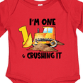 thumbnail image 4 of Inktastic I'm 1 and Crushing It Construction 1st Birthday Boys or Girls Long Sleeve Baby Bodysuit, 4 of 5
