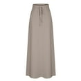 thumbnail image 6 of WHLBF Womens Plus Size Clearance Skirt Solid Color Pocket Elastic Waist Casual Ankle Skirt Gray 4(S), 6 of 6
