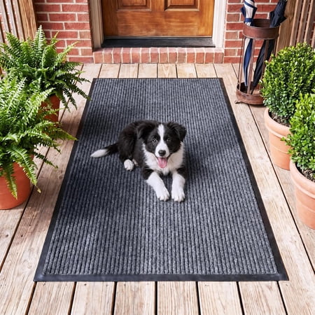Front Door Mat Indoor Outdoor EntranceHeavy Duty Floor Mats for Entryway Home Garage Mud Room Absorbent Runner Mat with Non-Slip PVC Backing Waterproof