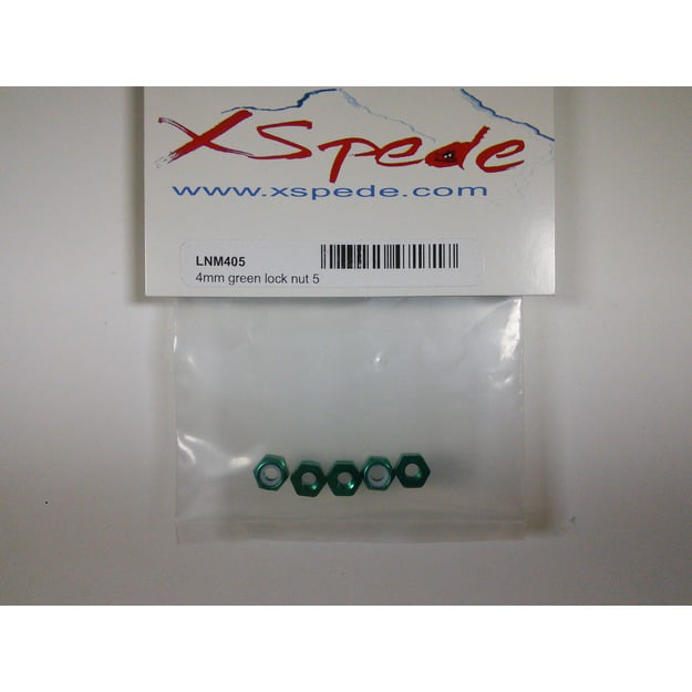 X Spede 4mm Green Lock Nut LNM405 5