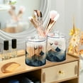 thumbnail image 3 of Yayeee 2 Pack Qtip Holder Bathroom Cotton Swab Canister with Lid Clear Dispenser Set, Art Mountains, 3 of 6
