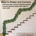 thumbnail image 6 of 10Ft Christmas Garland with 50 LED Lights - 2 Pack Pre-lit Outdoor Xmas Garland with Timer - Pine Garland with Red Berries Snow Pine Cones - 10 Foot by 10 Inch, 6 of 7