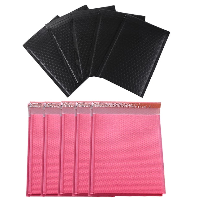 Milisten 20PCS Practical Bubble Storage Bag Shockproof Express Delivery Packaging Bag Tear Resistant Bubble Pouch for Store Office Transport (Black, Pink)
