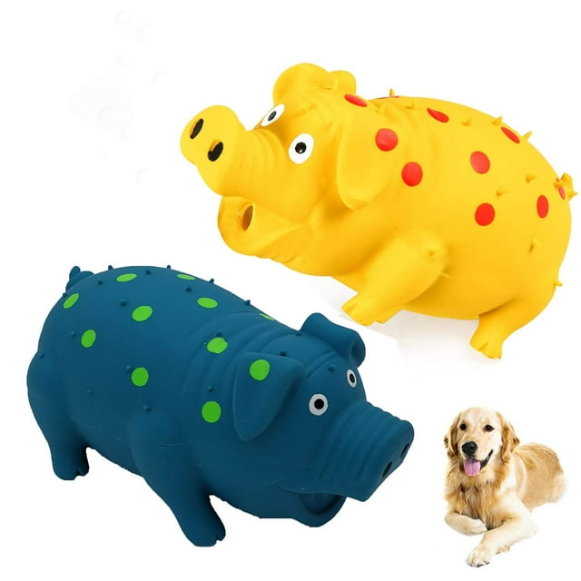 Squeaky Pig Dog Toys, Grunting Pig Dog Toy That Oinks Grunts for Small Medium Large Dogs, Squeeze Pig Toy for Dogs ,Pig Dog Toy That Oinks,Pig Dog Toy