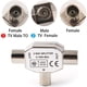 thumbnail image 5 of Todo Metal TV uno en dos Cable TV 9,5 macho a hembra enchufe de vídeo RF adaptador en T, 5 of 8