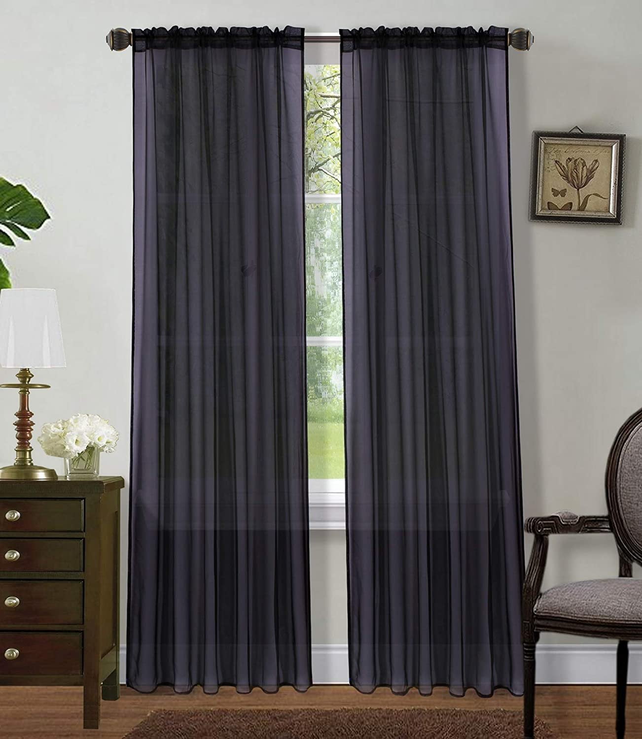 Window Shier Sapphire Home 2 Panels Window Sheer Curtains 54