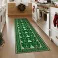 thumbnail image 3 of Haperlare 2'x8' Christmas Runner Rug Washable Rug, Non Slip Stain-Resistant Rug Christmas Tree & Floral Print Indoor Carpet for Hallway Bedroom Home Decor, Green, 3 of 8