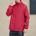 thumbnail image 2 of JUMESG Mens Jacket Men's Windbreaker with Lining Long Sleeves Waterproof Hoodie Jacket,Red L, 2 of 5