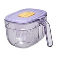 thumbnail image 2 of Ludlz 1 Set Salt Storage Box Transparent with Lid Handle Good Sealing Food Grade Dust-proof Two/Four Compartments Smooth Edge Sugar Container with Spoon Kitchen Gadgets, 2 of 8