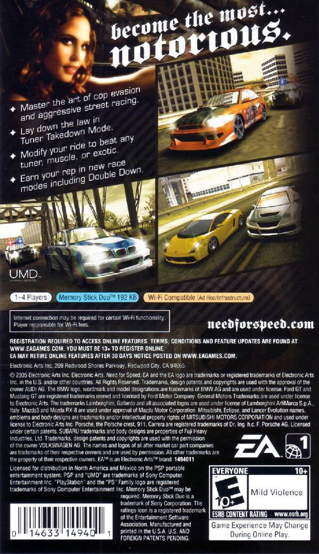 Nfs most 2024 wanted 2005 psp