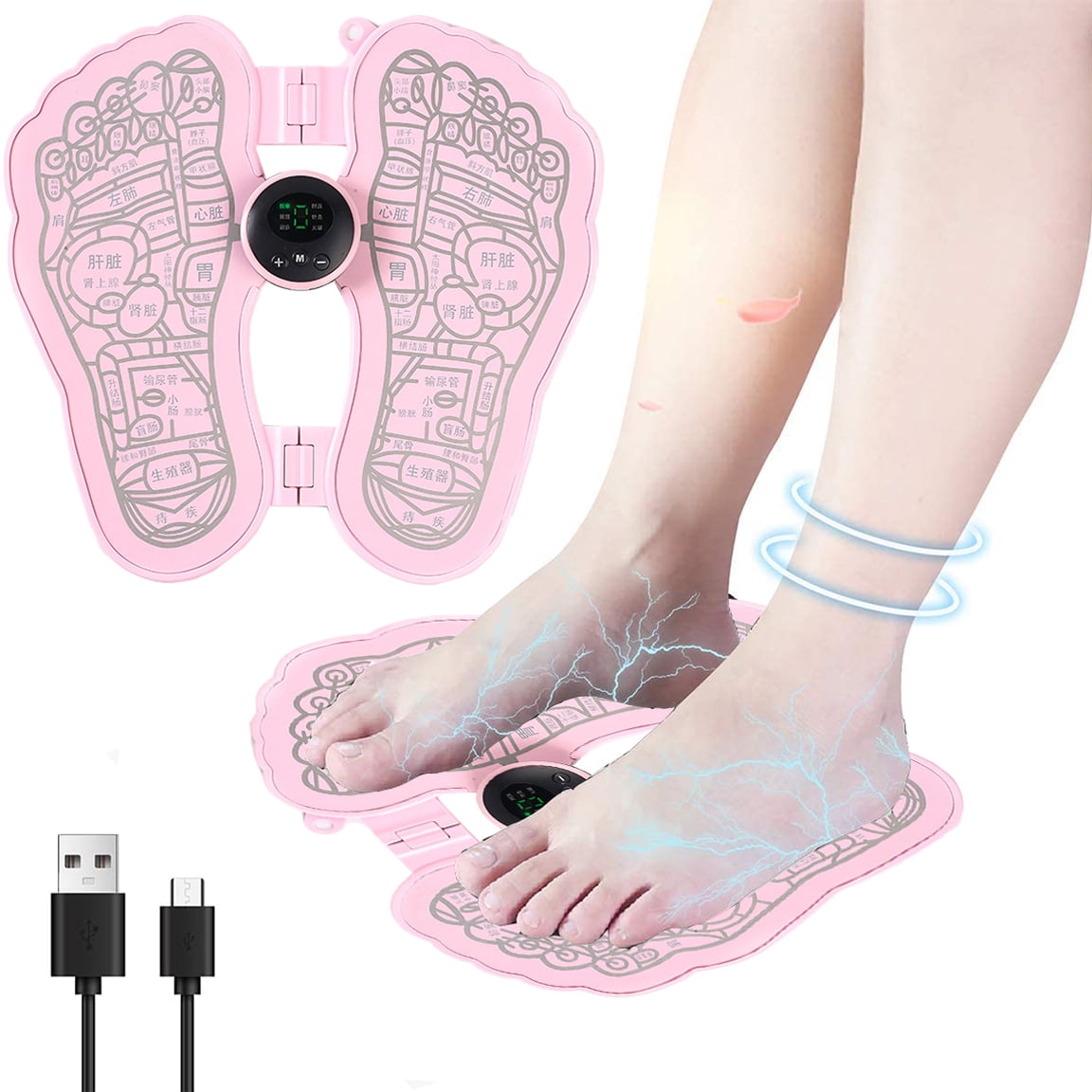 1pc EMS Pulse Foot Massage Pad, Foot Bioelectric Acupoint Massager Mat, USB  Rechargeable Portable Durable Foot Massager For Circulation Office Home Us