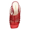 thumbnail image 2 of YDN Women Fashion Cutout Square Open Toe Mules Slip On Wedge High Heel Sandals Outdoor Dressy Office Casual Slipper Shoes Size 7 Red, 2 of 5