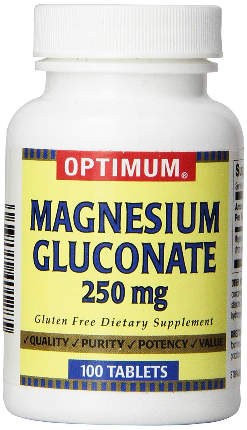 Optimum Magnesium Gluconate Tablets, 250 Mg, 100 Count