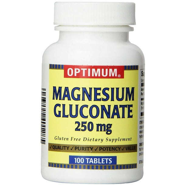 Optimum Magnesium Gluconate Tablets, 250 Mg, 100 Count