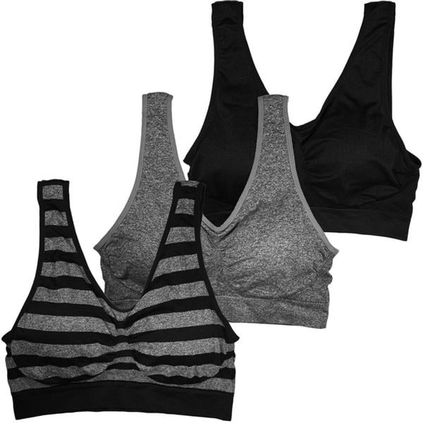 Stylzoo Women S Plus Size 3 Pack Seamless Wire Free Bra With Removable Pads Walmart Com Walmart Com