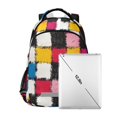 thumbnail image 7 of FORMRS Unisex Backpack Elementary School Travel Bookbag with Reflective Stripes, White Checkered Pattern, 7 of 7