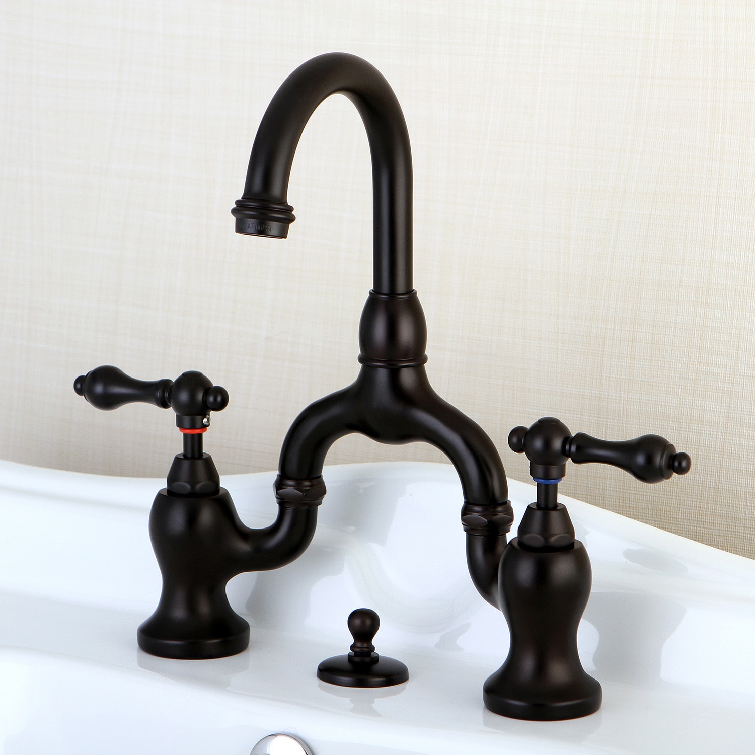 kingston brass vintage highspout oil rubbed bronze bridge bathroom faucet