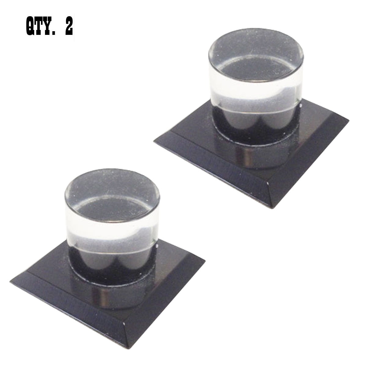 Black Acrylic StickOn Mirror Knobs Pack of 2