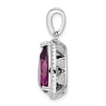 thumbnail image 3 of FJC Finejewelers 925 Sterling Silver Rhodium Plated CZ and Dk Purple Crystal Charm 27 x 13 mm, 3 of 6